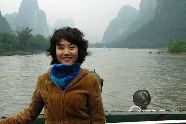 Chinese woman on boat